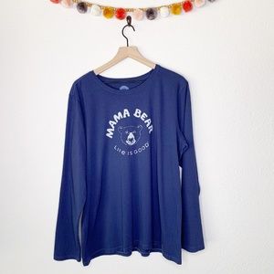 Life is Good Blue Mama Bear Long Sleeve Sz Large
